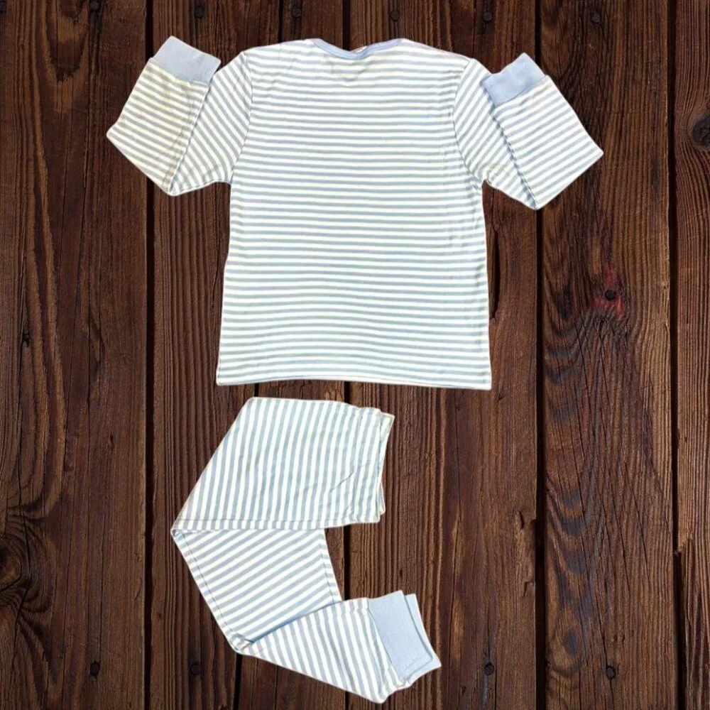 Kids Striped Pajama Set – Cotton Long Sleeve Top & Pants – Soft Comfortable - Picture 3 of 4